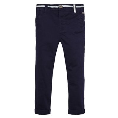 Boys' navy rolled up chinos